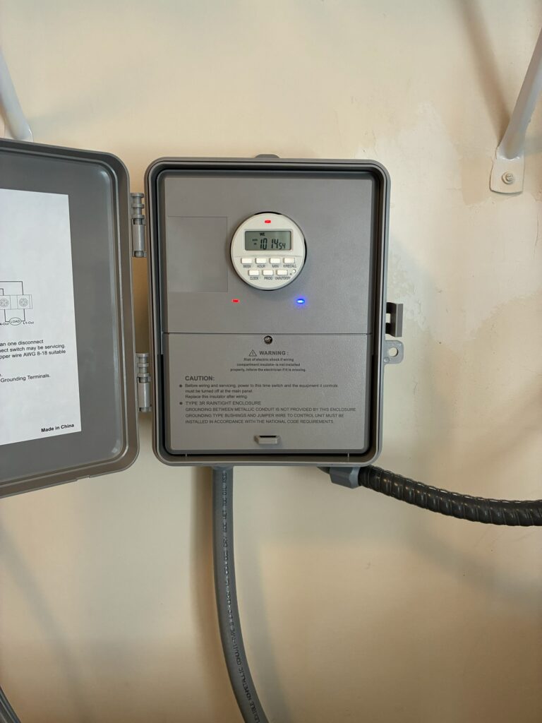 Install a hot water heater timer in Longs SC like this one to save on your HEC Horry Electric Cooperative peak time charges. Installed by MyrtleBeach911.com for you with your help and guidance.
